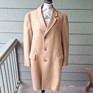Vintage CP Whaling Mfg. Co USA Wool Camel Coat Mens Size 44 Tan